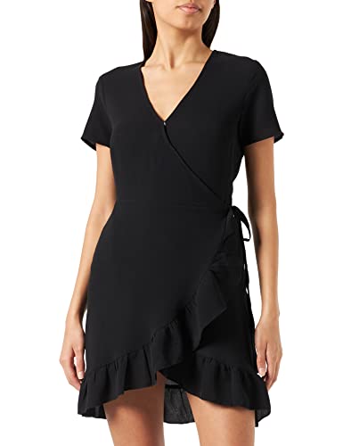 Noisy may Damen Nmclara Bianca S/S Wrap Dress Noos Kleid, Schwarz, S EU von Noisy may