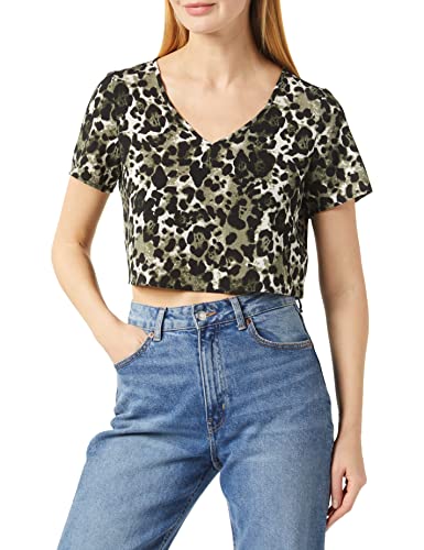 Noisy may Damen Nmclara S/S V-neck Top S* T Shirt, Kalamata Aop:leo, L EU von Noisy may