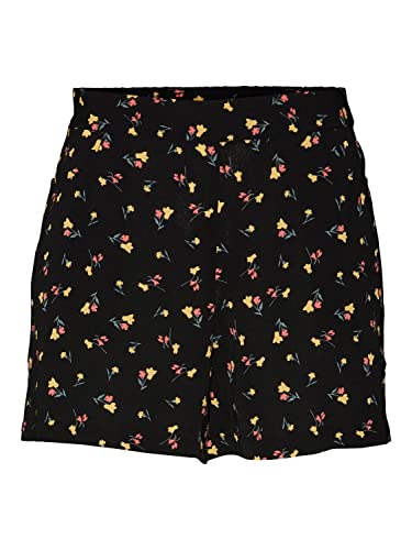 Noisy may Damen Nmclara Smiley Nw Noos Shorts, Black/Aop:flower, L EU von Noisy may