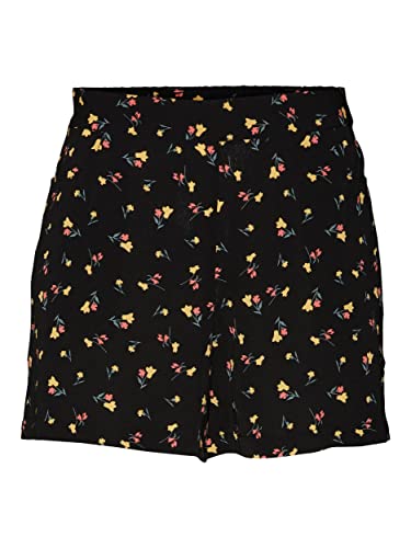 Noisy may Damen Nmclara Smiley Nw Noos Shorts, Black/Aop:flower, M EU von Noisy may