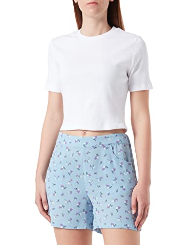 Noisy may Damen Nmclara Smiley Nw Noos Shorts, Cerulean/Aop:flower, XS EU von Noisy may