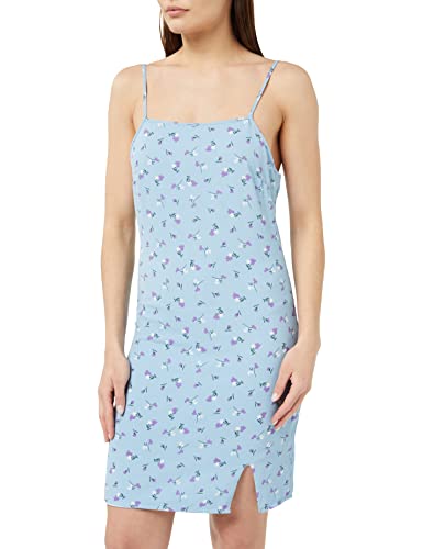 Noisy may Damen Nmclara Strap Short Dress S* Kleid, Cerulean/Aop:flower, S EU von Noisy may