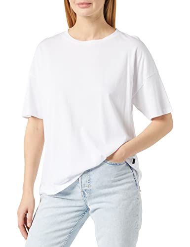 Noisy may Damen T-Shirt Oversized Oberteil Dropped Shoulder Rundhals Shirt Einfarbig NMIDA, Farben:Weiß-2, Größe:M von Noisy may