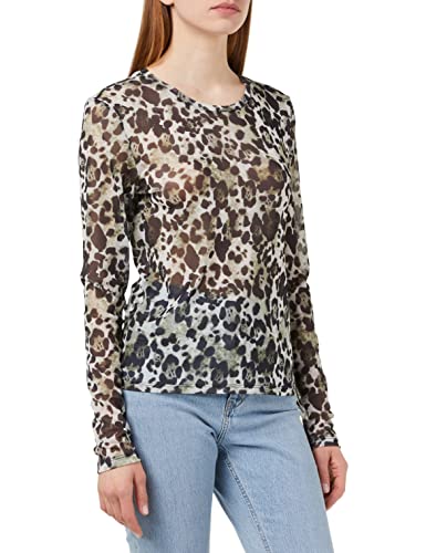 Noisy may Damen Nmjudith L/S Mesh Top Bg Noos Langarmshirt, Kalamata Aop:leo, L EU von Noisy may