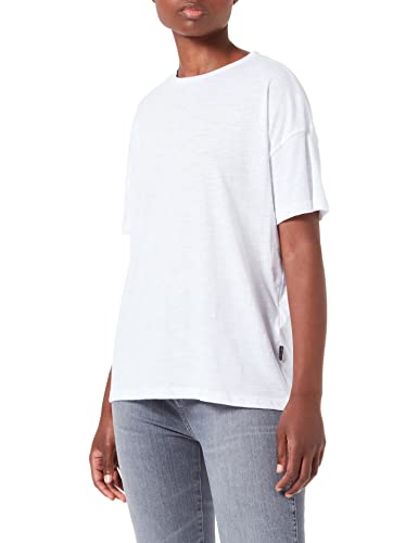 Noisy May Damen Einfarbiges Oversized T-Shirt | Basic Rundhals Kurzarm Top | Shortsleeve Oberteil NMMATHILDE, Farben:Weiß, Größe:L von Noisy may