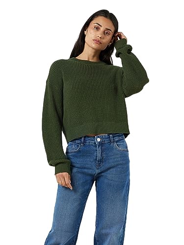 Noisy may Damen Nmmaysa L/S O-neck Knit Noos, Kombu Green, L von Noisy may