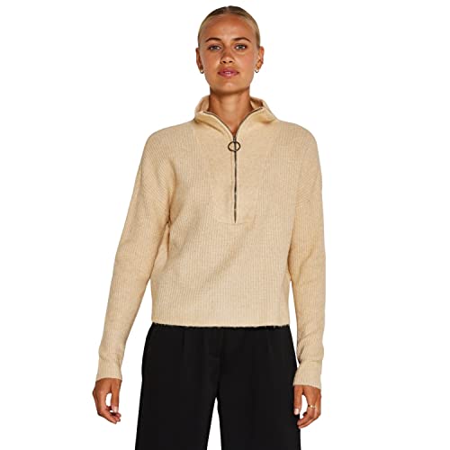 Noisy may Damen Nmnewalice L/S High Neck Knit Noos Pullover, Irish Cream, M EU von Noisy may