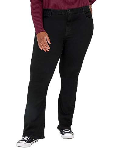 Noisy may Damen Nmsallie Hw Flr Vi023bl Curve Noos Jeans Stretch, Schwarz, 46W 32L EU von Noisy may