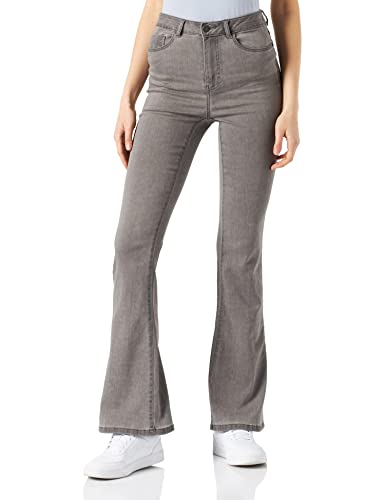 Noisy may Damen Nmsallie Hw flared Vi216lg Noos Jeans, Light Grey Denim, 26W 32L EU von Noisy may