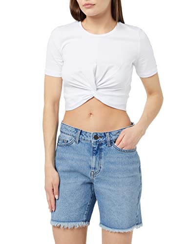 Noisy may Damen Nmsmiley Nw Frill Vi304lb Noos Shorts, Light Blue Denim, S EU von Noisy may