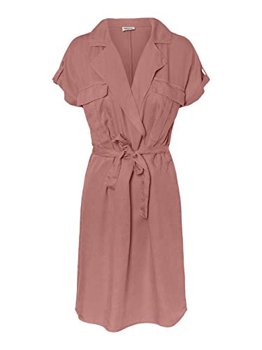 Noisy may Damen Nmvera S/S Endi Tencel Shirt Dress Clr Kleid, Old Rose, M EU von Noisy may