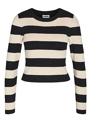 Noisy may Damen Pullover JAZ schwarz/beige L von Noisy may