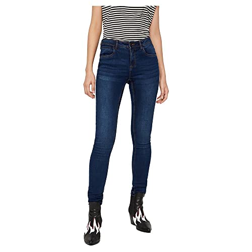 Noisy may Damen Skinny Fit Jeans High Waist Denim Pants Stretch Basic Hose NMCALLIE, Farben:Blau, Größe:33W / 32L, Z-Länge:L32 von Noisy may