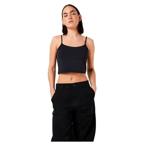 Noisy may Einfarbiges Crop Top mit Spaghettiträgern kurzes Stretch Oberteil NMTERESA von Noisy may