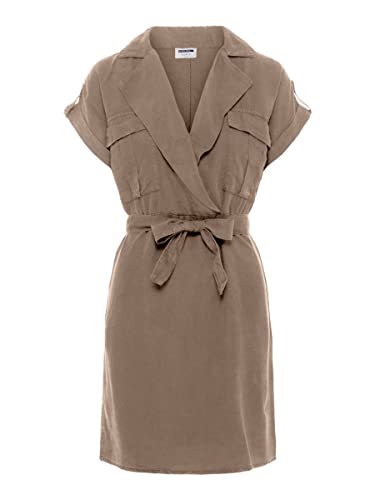 NOISY MAY Women's NMVERA S/S ENDI Tencel Dress BG NOOS Kleid, Beaver Fur, S von Noisy may