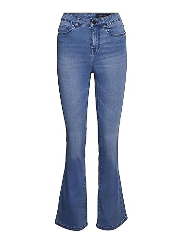 Noisy may Damen Nmsallie Hw Flare Vi162lb Noos Jeans, Light Blue Denim, 28W 34L EU von Noisy may