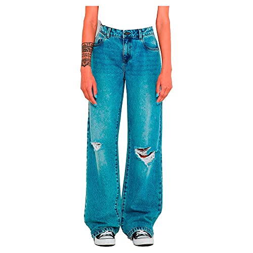 Noisy may Damen Loose Fit Jeans mit Rissen und Löcher Weite Denim Hose NMAMANDA Distressed Pants, Farben:Blau, Größe:32W / 32L, Z-Länge:L32 von Noisy may