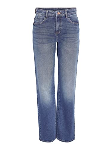 Noisy may Straight Fit Jeans Regular Waist Denim Weite Hose mit Reißverschluss NMYOLANDA, Farben:Blau,Größe Damen:W25 L32,Z - Länge L30/32/34/36/38:L32 von Noisy may