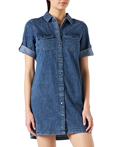 Noisy may Damen Nmsigne S/S Denim Dress Bi059mb Bg Noos Kleid, Medium Blue Denim, S EU von Noisy may