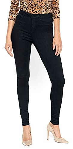 Noisy may Damen Skinny Fit Jeans High Waist Denim Stretch Hose Black Tapered Pants NMCALLIE von Noisy may