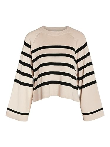 Noisy may Damen Pullover NMFIFI L/S O-Neck Knit FWD (as3, Alpha, x_s, Regular, Regular, Oatmeal) von Noisy may