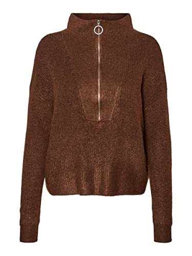 Noisy may Damen Nmnewalice L/S High Neck Knit Noos Pullover, Cappuccino, M EU von Noisy may