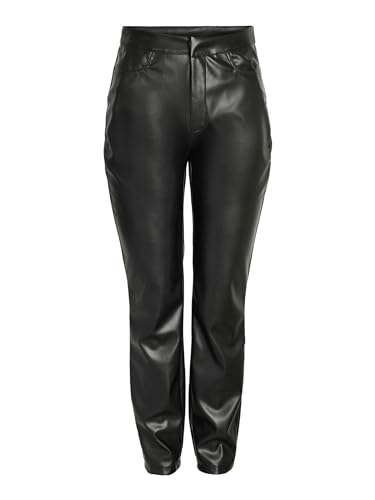 Noisy may Hose aus Kunstleder PU Coated Beschichtet High Waist Pants mit Reißverschluss NMANDY, Farben:Schwarz,Größe Damen:M/L32,Z - Länge L30/32/34/36/38:L32 von Noisy may