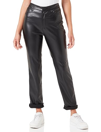 Noisy may Hose aus Kunstleder PU Coated Beschichtet High Waist Pants mit Reißverschluss NMANDY, Farben:Schwarz,Größe Damen:S/L32,Z - Länge L30/32/34/36/38:L32 von Noisy may