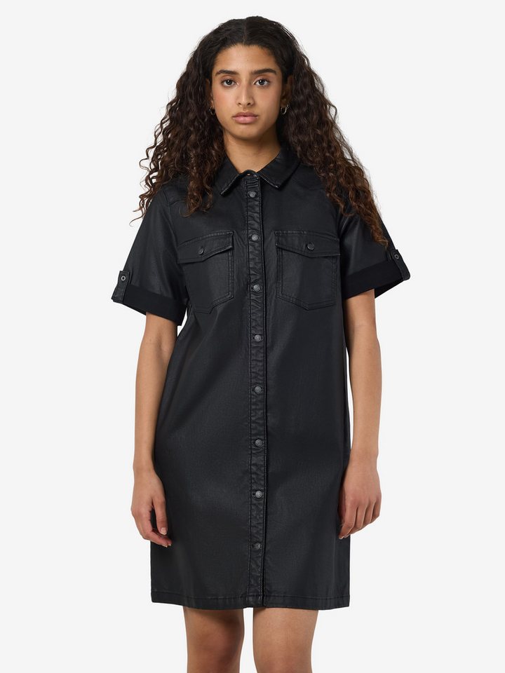 Noisy may Jeanskleid NMNEW SIGNE S/S COATED DENIM DRESS NOOS im Leder-Look von Noisy may