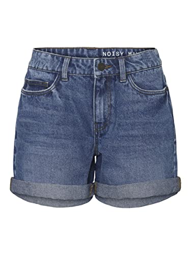 NOISY MAY Damen NMSMILEY NW Shorts VI060MB Curve NOOS Jeansshorts, Medium Blue Denim, 48 von Noisy may