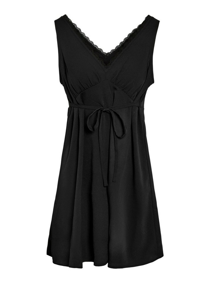 Noisy may Shirtkleid Eleganter Schnitt mit Spitzenbesatz und Bindegürtel (mini) NMBROOKE S/L SHORT DRESS WVN von Noisy may