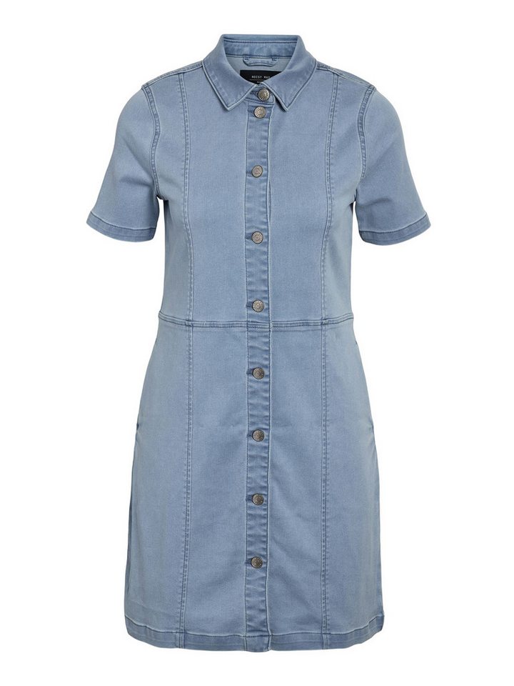 Noisy may Shirtkleid Button-Down mit kurzen Ärmeln und vertikalen Nähten (mini) NMNISA S/S SLIM DENIM DRESS VI533LB NOOS von Noisy may
