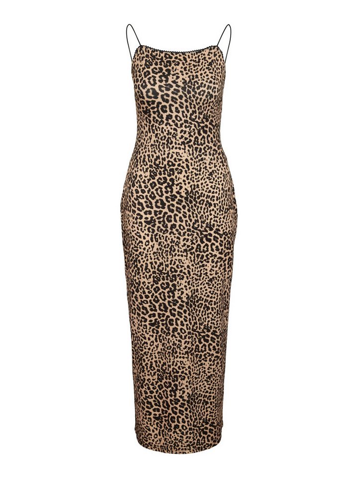 Noisy may Shirtkleid Leopard-Muster, Schlankes Design, Mittellänge (lang) NMAVERY S/L MAXI TUBE DRESS JRS von Noisy may