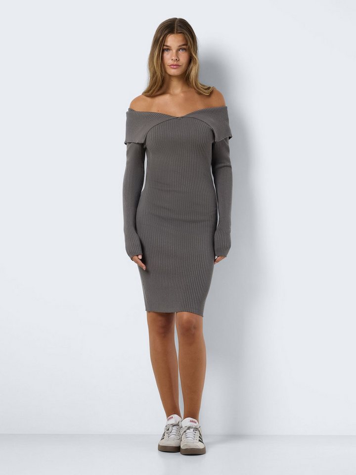 Noisy may Shirtkleid Mini-Länge schulterfrei Rippstrick (knielang) NMJULIET L/S OFF SHOULDER KNIT DRESS FWD von Noisy may