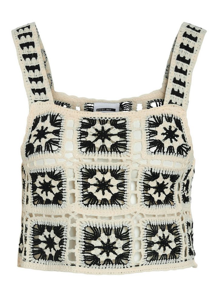 Noisy may Shirttop Modisches Vintage Muster Gehäkelt, Crop Tanktop NMTAMINNA CROCHET TOP von Noisy may