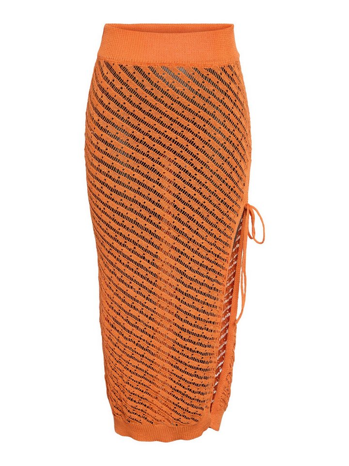 Noisy may Sommerrock Langer Strand Rock Transparent Midi Design NMGIANNA HW ANKLE SLIT KNIT SKIRT FWD von Noisy may