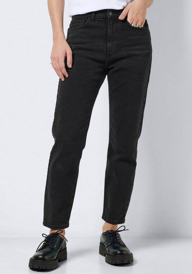 Noisy may Straight-Jeans NMMONI HW STRAIGHT ANK BLACK JEANS NOOS mit offenem Saum von Noisy may