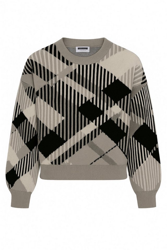 Noisy may Strickpullover Karierter Pullover mit modernem Muster (1-tlg) NMCHARLOTT L/S O-NECK KNIT FWD NOOS von Noisy may