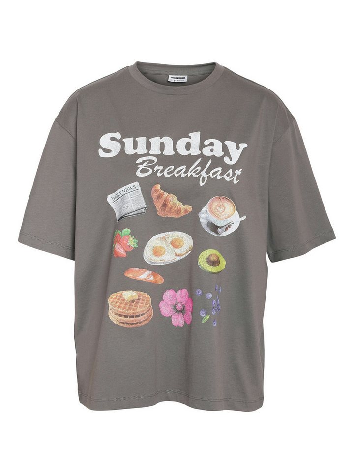 Noisy may T-Shirt Brunch Motive Print - Gemütlicher Freizeit-Look (1-tlg) NMKARLA S/S PRINT T-SHIRT JRS FWD von Noisy may