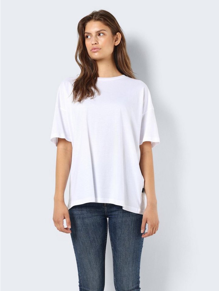 Noisy may T-Shirt Lockeres T-shirt Oversized Oberteil Dropped Shoulder NMIDA 7047 in Weiß-2 von Noisy may