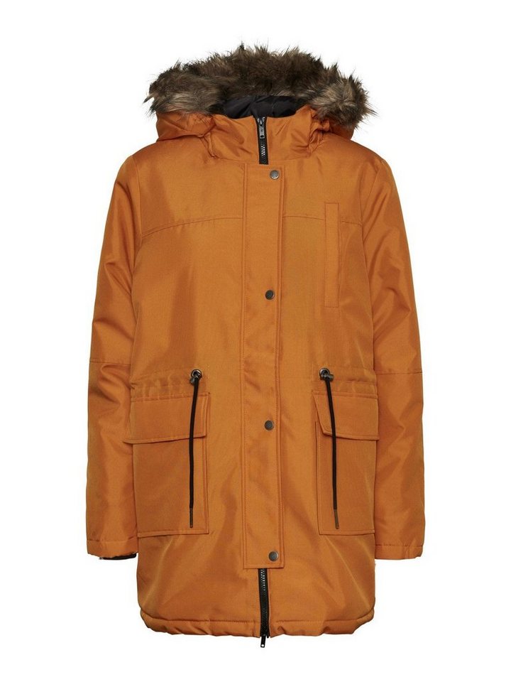 Noisy may Winterjacke Langer Parka Mantel Warme Winter Jacke NMMOLLY 4301 in Orange von Noisy may