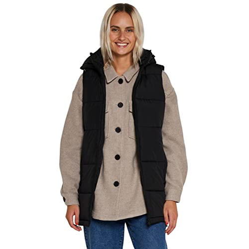 Noisy may Aurora Hood Vest Frauen Weste schwarz XL 100% Polyester Basics, Casual Wear, Streetwear von Noisy may