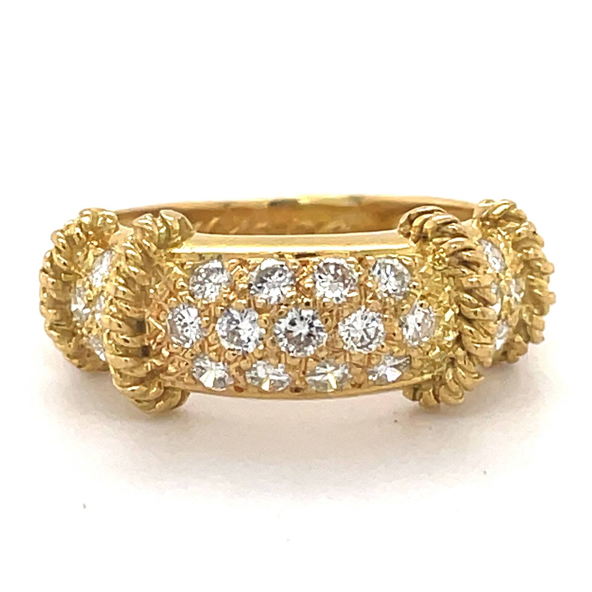 Einzigartiger Vintage Goldring, 0.6Ct Naturdiamant, 750Er Gelbgold, Unikat Ring, 90Er Schmuck, Ehering, Einzigartiger Goldring von NolaJewelryShop