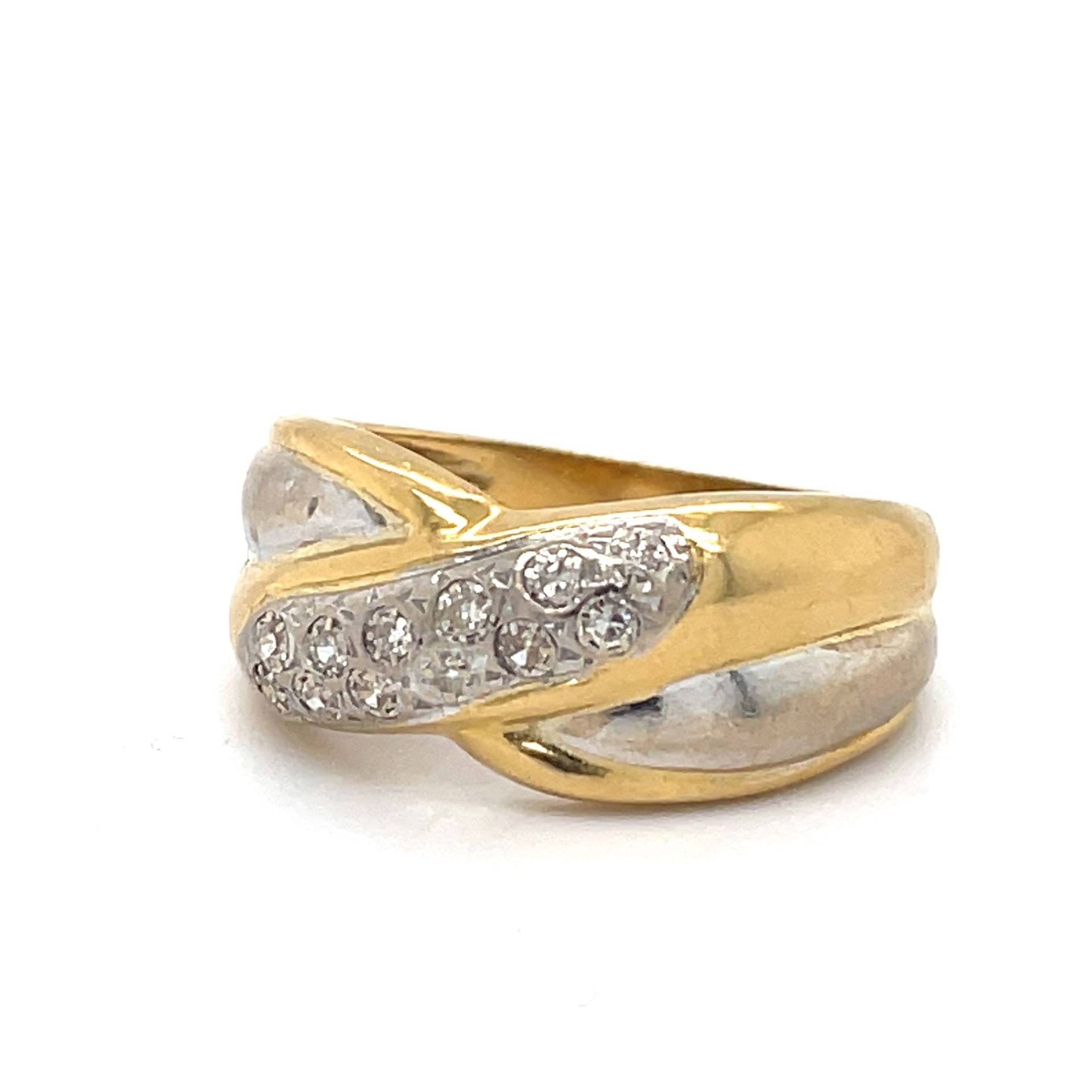 Goldring Gemischt, 0.10Ct Natürlicher Diamant Ring, 750 Gelbgold, Goldring, Unikatring, Unikatschmuck, Statementring von NolaJewelryShop