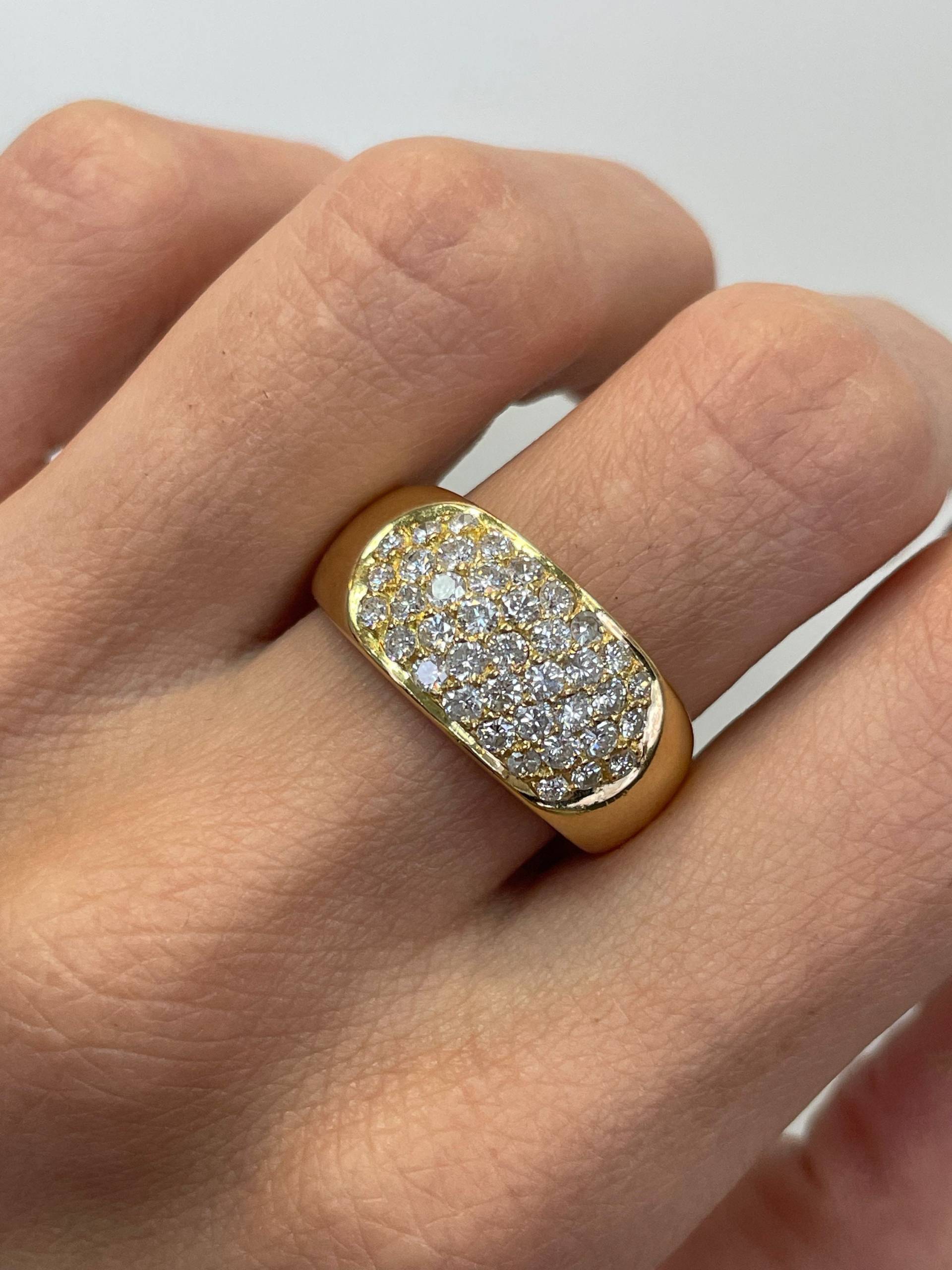 Unisex Gold & Diamant Band, 0, 50 Ct Natürliche Diamanten, 18 K Gelbgold, Vintage Schmuck, Grober Goldring, Große Ring, Klobiger Ring von NolaJewelryShop