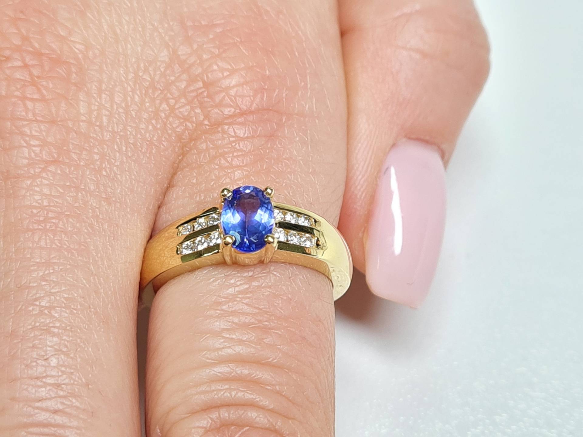 Vintage Tansanit Verlobungsring, Ring, 18 Karat Oval Schmuck, Goldring von NolaJewelryShop