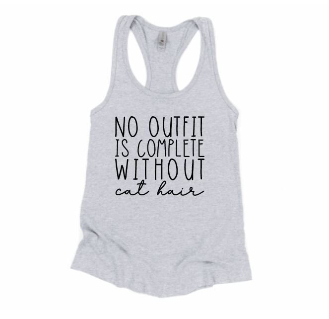 Kein Outfit Ist Komplett Ohne Katzenhaare, Tank Tops Für Frauen, Lustiges Shirt, Sassy Tank, Gym Damen Top, Sarkastisch, Yoga, Boho von NoliaDesignsCo