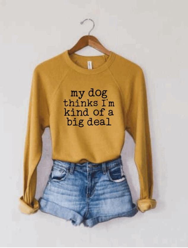 Mein Hund Denkt, Ich Bin Eine Große Sache | Hunde-Mama Top Hundemama Pullover Geschenk Für Papa Hundepullover Hundeliebhaber Geschenke von NoliaDesignsCo