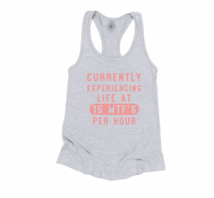 Momentan Bei 15 Wtf Es Pro Stunde, Tank Tops Für Frauen, Lustiges Shirt, Sassy Tank, Gym Damen Top, Sarkastisch Yoga Boho von NoliaDesignsCo