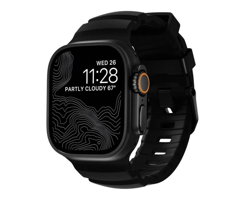 Nomad Smartwatch-Armband Rocky Point Band 46/49mm Carbon Connector von Nomad